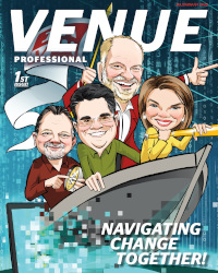 cover of VP mag with cartoon caricatures of IAVM Board