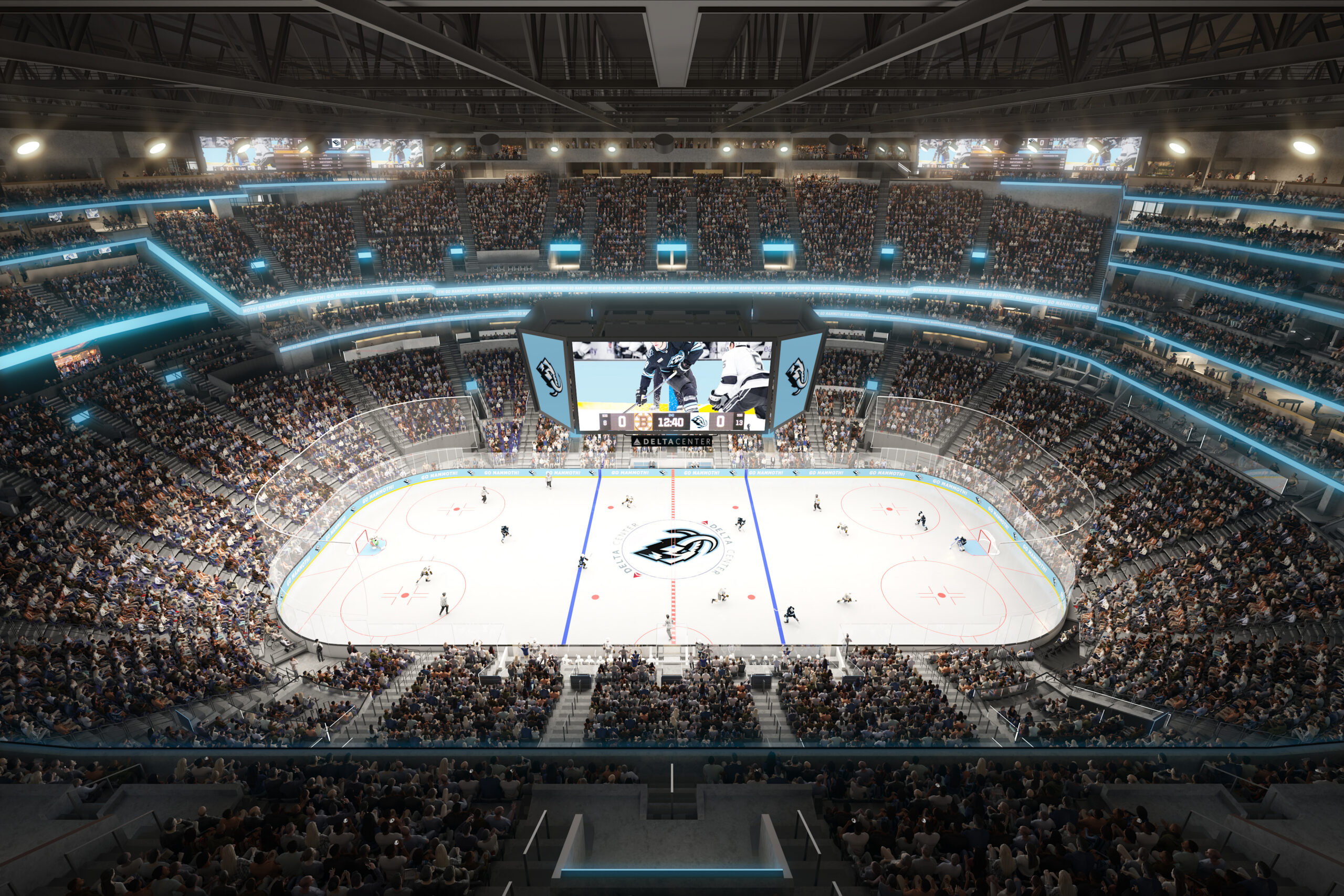 Rendering of Delta Center set up for Utah Mammoth game