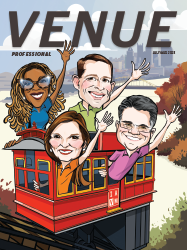 cover of VP magazine with cartoon caricatures of IAVM Board