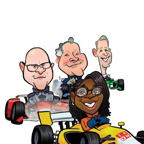 cartoon caricature of 2025-26 IAVM Board