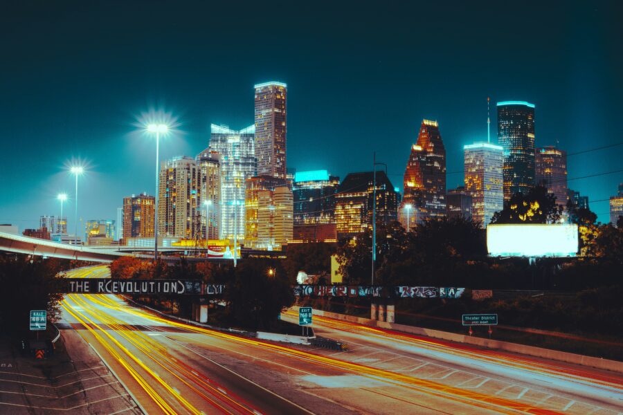 Houston, Texas skyline at night