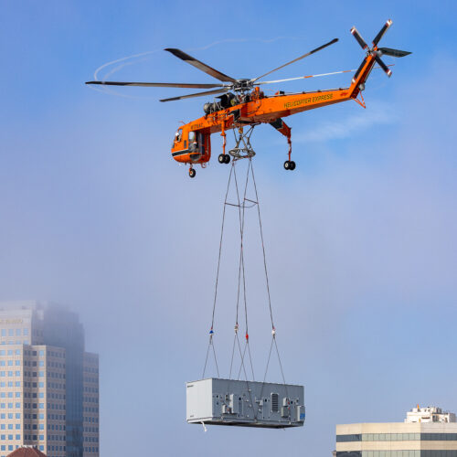 helicopter delivering HVAC