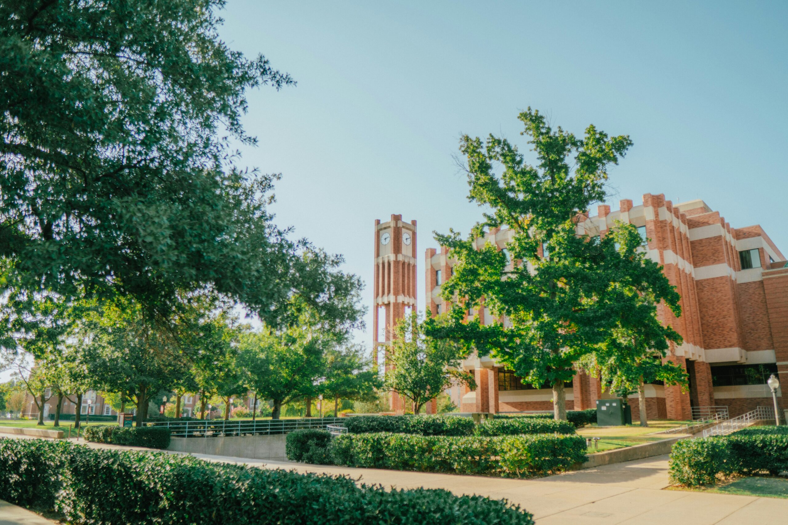 University of Oklahoma campus with clock tower